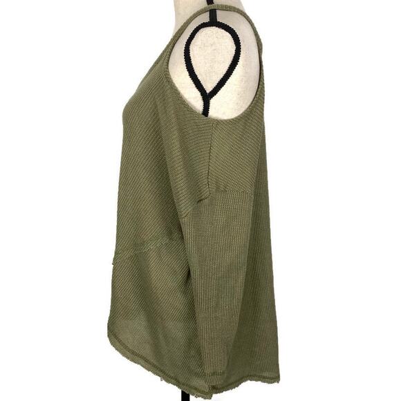 Anthropologie Deletta Millipa Sweater Cold Shoulder Knit Top Womens Sz XS Green - Picture 5 of 13